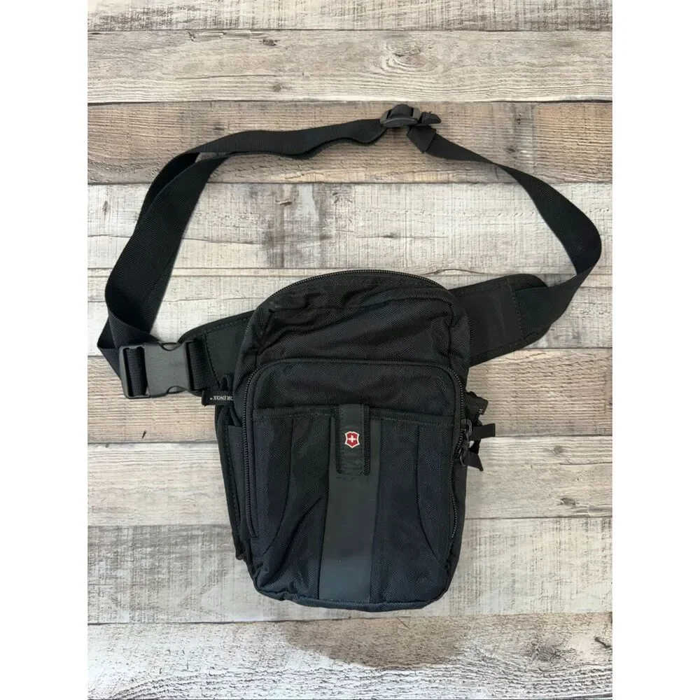 Victorinox Swiss Army Nylon Shoulder Bag Black Utility Outdoor Camping Fishing